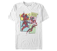 Marvel Deadpool DP 90's Group Panels Organic Short Sleeve T-Shirt Unisex, Blanco, L