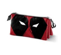 Marvel Deadpool Mask-Estuche Triple para lápices, Rojo, 23 x 11 cm