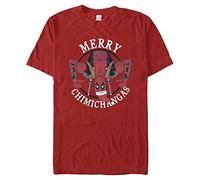 Marvel Deadpool - Merry Chimichangas Organic Short Sleeve T-Shirt, Camiseta Unisex Adulto, Rojo, S