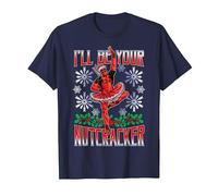 Marvel Deadpool Navidad I'Ll Be Your Nutcracker Camiseta, Hombre, Azul Marino, XL