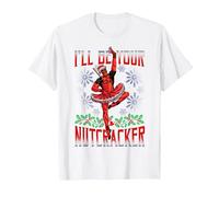 Marvel Deadpool Navidad I'Ll Be Your Nutcracker Camiseta, Hombre, Blanco, XXL