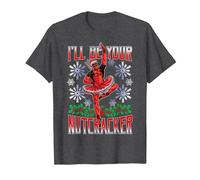Marvel Deadpool Navidad I'Ll Be Your Nutcracker Camiseta, Hombre, Jaspeado Oscuro, 4XL