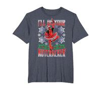 Marvel Deadpool Navidad I'Ll Be Your Nutcracker Camiseta, Hombre Tallas Grandes, Azul Jaspeado, 2X Alto