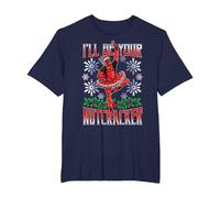 Marvel Deadpool Navidad I'Ll Be Your Nutcracker Camiseta, Hombre Tallas Grandes, Azul Marino, 3X Alto