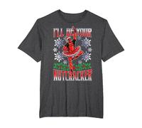 Marvel Deadpool Navidad I'Ll Be Your Nutcracker Camiseta, Hombre Tallas Grandes, Jaspeado Oscuro, 2X Alto