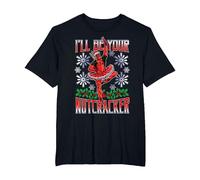Marvel Deadpool Navidad I'Ll Be Your Nutcracker Camiseta, Hombre Tallas Grandes, Negro, 2X Alto