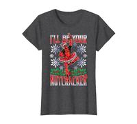 Marvel Deadpool Navidad I'Ll Be Your Nutcracker Camiseta, Mujer, Jaspeado Oscuro, XXL
