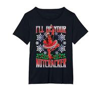 Marvel Deadpool Navidad I'Ll Be Your Nutcracker Camiseta, Mujer Tallas Grandes, Negro, 2XL Grande
