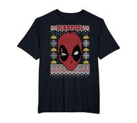 Marvel Deadpool Navidad Ugly Sweater Style Camiseta, Hombre Tallas Grandes, Negro, 2X Alto