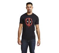 Marvel Deadpool Paint Logo Camiseta, Negro, XL para Hombre
