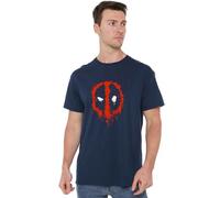 Marvel Deadpool Paint Logo Unisex T Shirt, Navy, XXX-Large