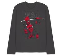 Marvel Deadpool Sword Unisex Long Sleeve T Shirt, Charcoal, XX-Large