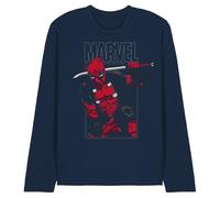 Marvel Deadpool Sword Unisex Long Sleeve T Shirt, Navy, X-Large