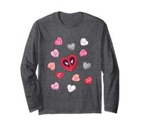 Marvel Deadpool Valentine's Day Heart Candies Chest Logo Manga Larga
