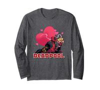Marvel Deadpool Valentine's Day Love Chimichangas Big Logo Manga Larga