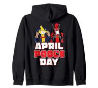Marvel Deadpool & Wolverine April Pool's Day Kick Me Hug Me Sudadera con Capucha