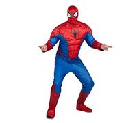 Marvel Deluxe - Disfraz de Spider-Man para adultos, disfraz de superhéroe de Spiderman para Halloween, para hombre, con licencia oficial, grande, rojo