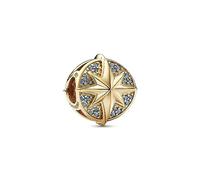 Marvel Dije con diseño de estrella de Capitana Marvel chapado en oro de 14 quilates con cristal azul claro, azul real y rojo salsa