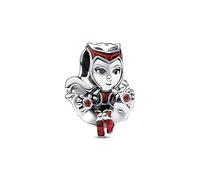 Marvel Dije con diseño de la Bruja Escarlata en plata de ley con cristal rojo salsa, esmalte rojo transparente, cereza y negro