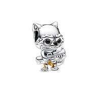 Marvel Dije con diseño de Rocket en plata de ley con esmalte negro y naranja transparente