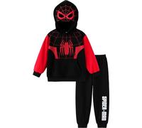 Marvel Disfraz de Spiderman Hulk Venom, 2 piezas, sudadera con capucha y | Disfraz de Capitán América de los Vengadores con capucha de Iron Man, tela Miles Morales, conjunto de pantalones con capucha
