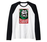 Marvel Doctor Doom Lives! Classic Vintage Retro Comic Art Camiseta Manga Raglan