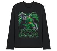 Marvel Doctor Doom Ruler of Latveria Long Sleeve T Shirt, Black, X-Large Camiseta, Negro, XL Unisex Adulto