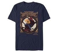 Marvel Doctor Strange in The Multiverse of Madness-Camiseta de Manga Corta orgánica con Sello Retro, Azul Marino, S Unisex Adulto