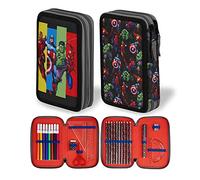 Marvel - Estuche Escolar, para niños, Estuche de Compartimentos, Recortado, Suministros Escolares, Fieltro, lápiz de Color, Regalo Spiderman Avengers de Regreso a la Escuela Primaria