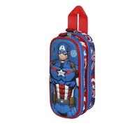 Marvel-Estuche Portatodo 3D Doble, 22 x 9.5 cm, Azul First