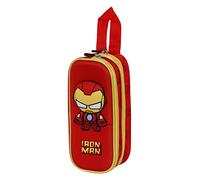 Marvel-Estuche Portatodo 3D Doble, 22 x 9.5 cm, Rojo Iron Man