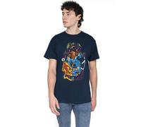 Marvel Fantastic Four Cosmic Heroes & Villains T Shirt, Navy Camiseta, Marina Militar, M Unisex Adulto