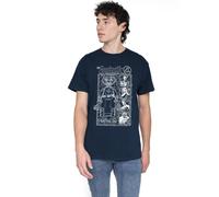 Marvel Fantastic Four First Family and Herbie Blueprint T Shirt, Navy Camiseta, Azul Marino, M Unisex Adulto
