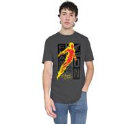 Marvel Fantastic Four Flame on Johnny Storm Trend T Shirt, Dark Heather Camiseta, XL Unisex Adulto