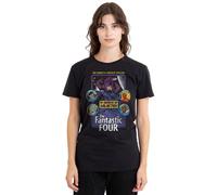 Marvel Fantastic Four in Search of Galactus Ladies T Shirt, Black Camiseta, Negro, XXL para Mujer