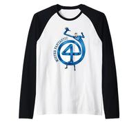 Marvel Fantastic Four Mister Fantastic 4" Logo Comic Art Camiseta Manga Raglan