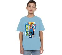 Marvel Friendly Neighborhood Spiderman Scrapbook Boys T Shirt, Sky Blue Camiseta, Azul Celeste, 12-13 años para Niños
