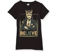 Marvel Girl's Little, Big Political Motive T-Shirt, Black, Small