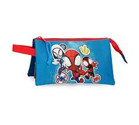 Marvel Go Webs go Estuche Tres Compartimentos Azul 22x12x5 cms Poliéster