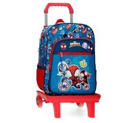 Marvel Go Webs go Mochila Escolar con Carro Azul 30x38x12 cms Poliéster 13,68L