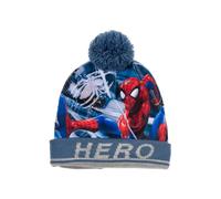 Marvel Gorro de invierno con pompón de Spiderman, azul, 52