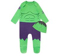 Marvel Gorro E Body Bebe | Hulk| Body Bebe Recien Nacido | Verde 9-12 Meses