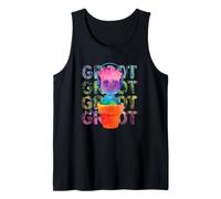Marvel Groot Headphones & Flowerpot Rainbow Colors Camiseta sin Mangas