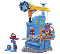 Marvel Hasbro Stunt Squad - Set de Juego Crane Smash con Spider-Man vs. Duende Verde, Figuras de superhéroes de 3.5 cm