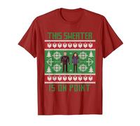 Marvel Hawkeye Clint Barton Kate Bishop Ugly Holiday Sweater Camiseta, Hombre, Arándano, XL