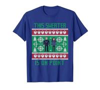 Marvel Hawkeye Clint Barton Kate Bishop Ugly Holiday Sweater Camiseta, Hombre, Azul Real, 3XL
