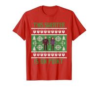 Marvel Hawkeye Clint Barton Kate Bishop Ugly Holiday Sweater Camiseta, Hombre, Rojo, L