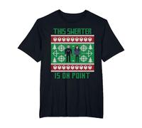 Marvel Hawkeye Clint Barton Kate Bishop Ugly Holiday Sweater Camiseta, Hombre Tallas Grandes, Negro, 4X Alto