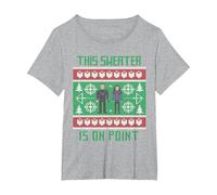 Marvel Hawkeye Clint Barton Kate Bishop Ugly Holiday Sweater Camiseta, Mujer Tallas Grandes, Gris Jaspeado, 1XL Grande