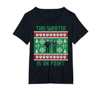 Marvel Hawkeye Clint Barton Kate Bishop Ugly Holiday Sweater Camiseta, Mujer Tallas Grandes, Negro, 1XL Grande